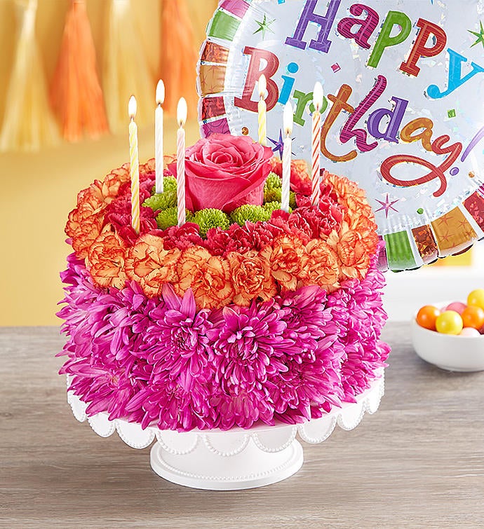 Birthday Wishes Flower Cake® Vibrant